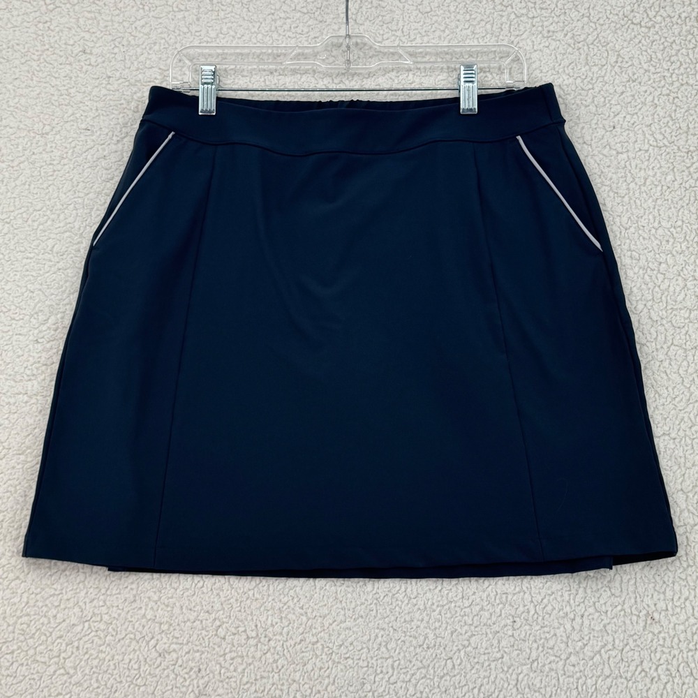 Dunning Skort Skirt Women Size L Navy Blue Performance Golf Pockets Athletic